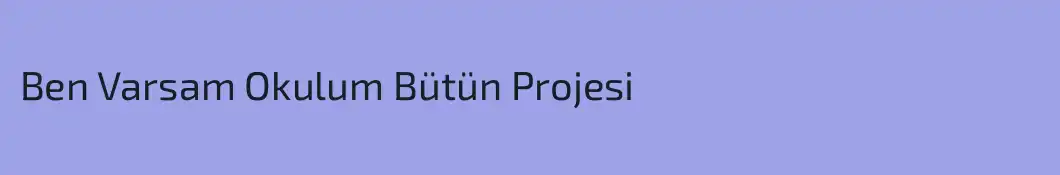Ben Varsam Okulum Bütün Projesi